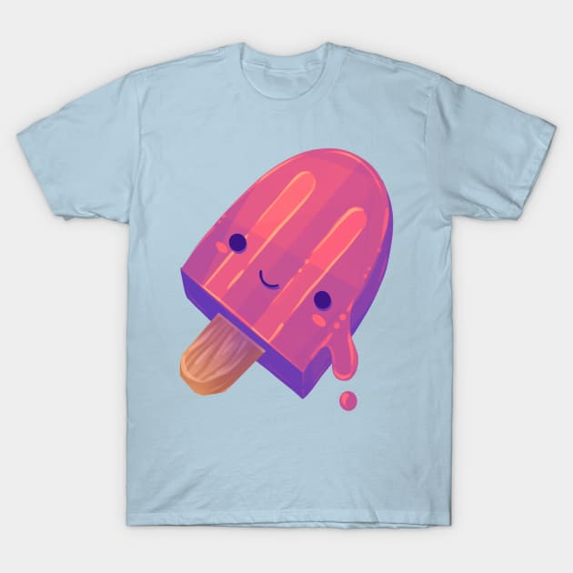 Pink Neon Juice Popsicle T-Shirt by Claire Lin